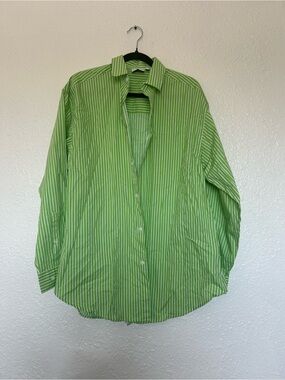 ASOS Green and White Striped Button Down Shirt oversized unisex